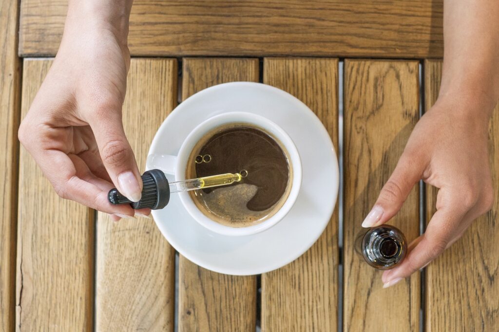 CBD dropped into tea